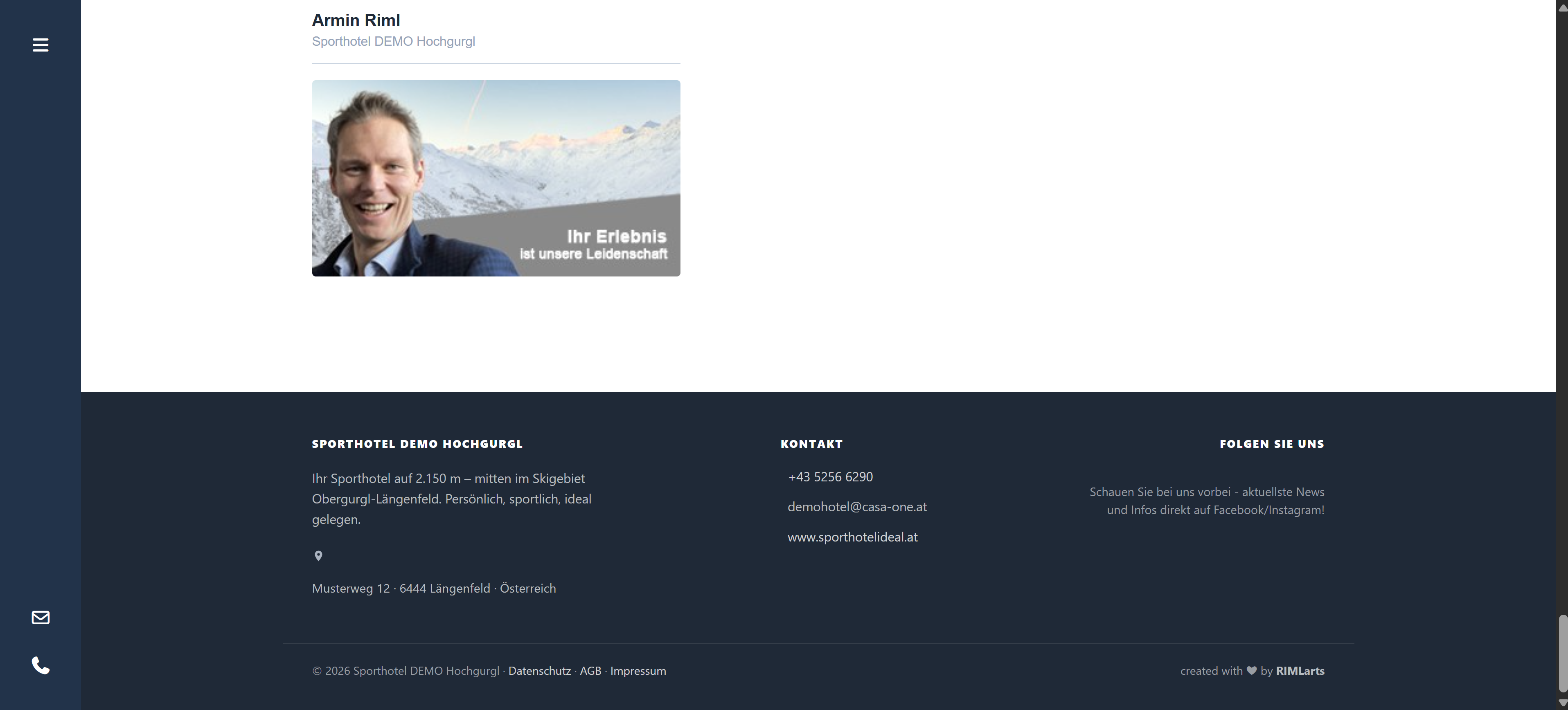 Ansprechpartner und Footer des Angebots