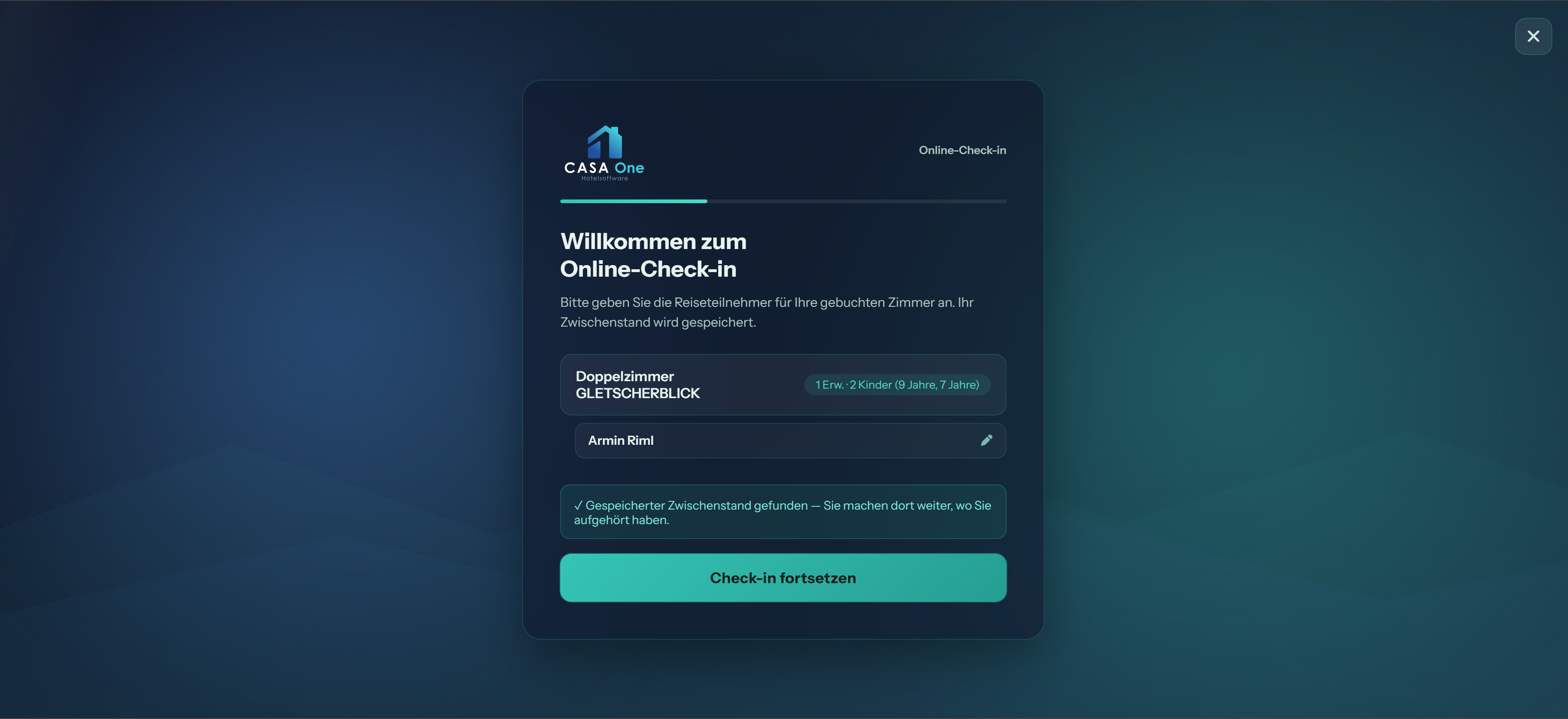 Online-Check-in — Reiseteilnehmer erfassen