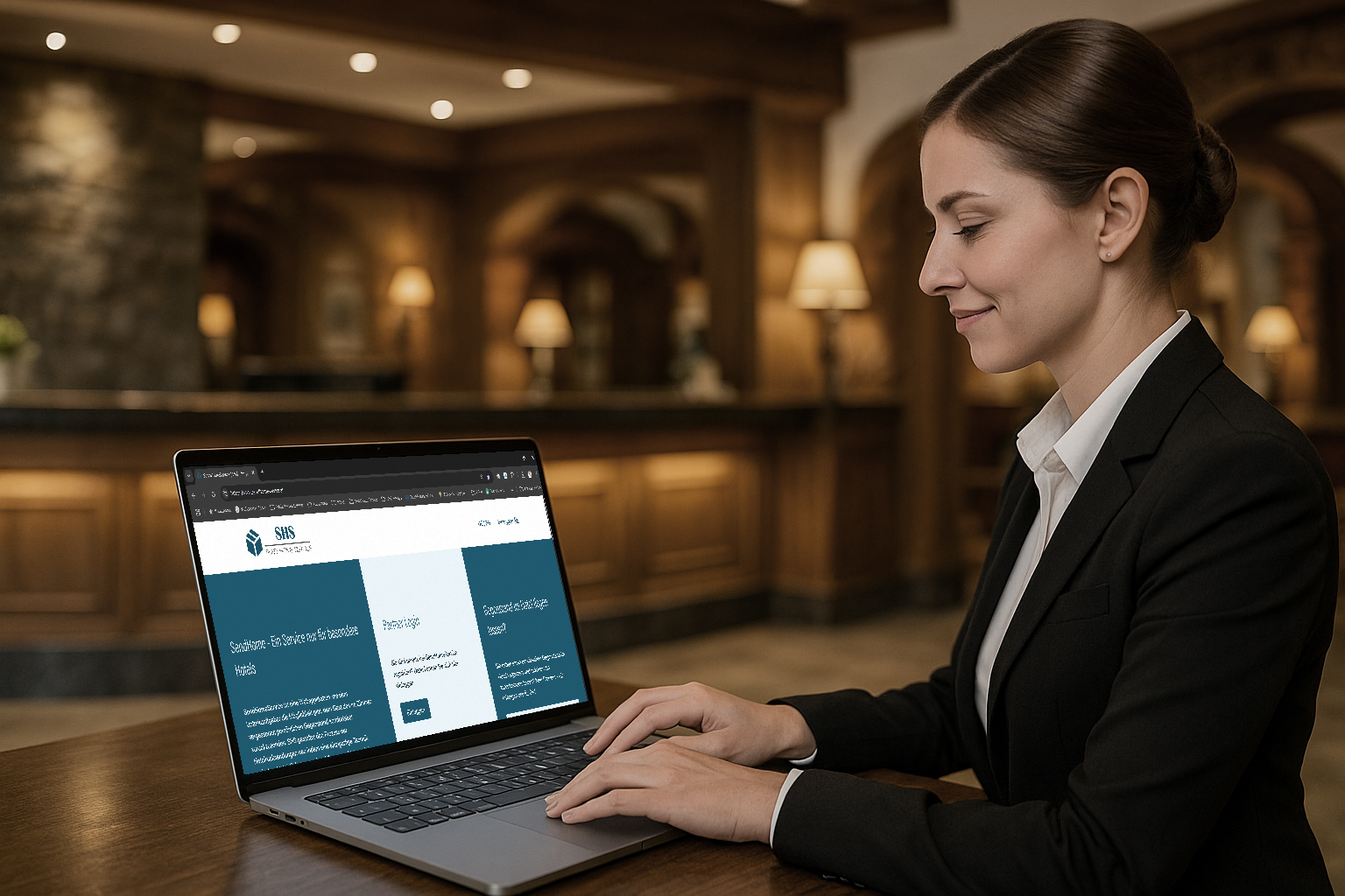 Rezeption meldet sich bei SendHomeService an